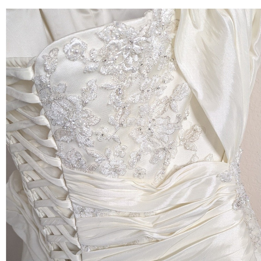 NWOT Maggie Sottero Couture Corset Beaded Pleated Sweetheart Bridal Gown 14 - Picture 3 of 14